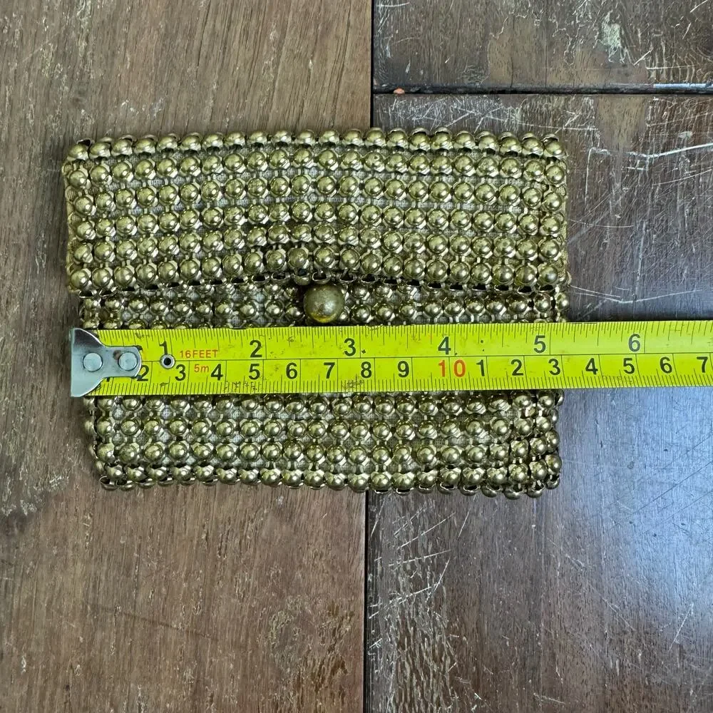Whiting & Davis Vintage Brass‎ Metal Mesh Chainmail Clutch handbag purse